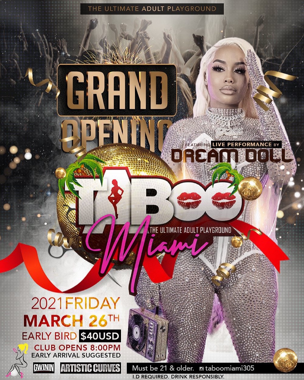 Taboo Miami | night club | 2657 NW 36th St, Miami, FL 33142, USA | 3058906363 OR +1 305-890-6363