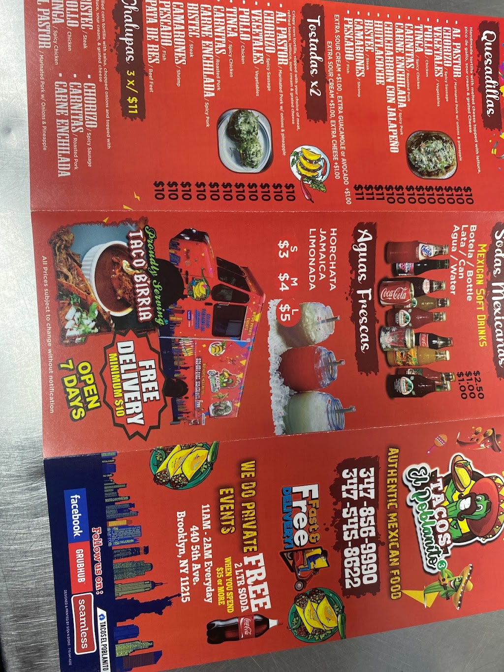 Tacos El Poblanito | restaurant | 444 5th Ave, Brooklyn, NY 11215, USA | 3475458622 OR +1 347-545-8622