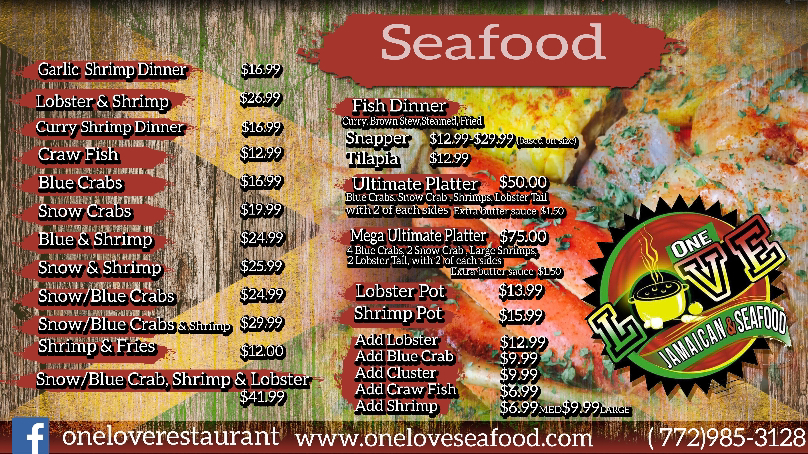 One Love Jamaican Restaurant & Seafood | restaurant | 3453 SW Darwin Blvd, Port St. Lucie, FL 34953, USA | 7729853128 OR +1 772-985-3128