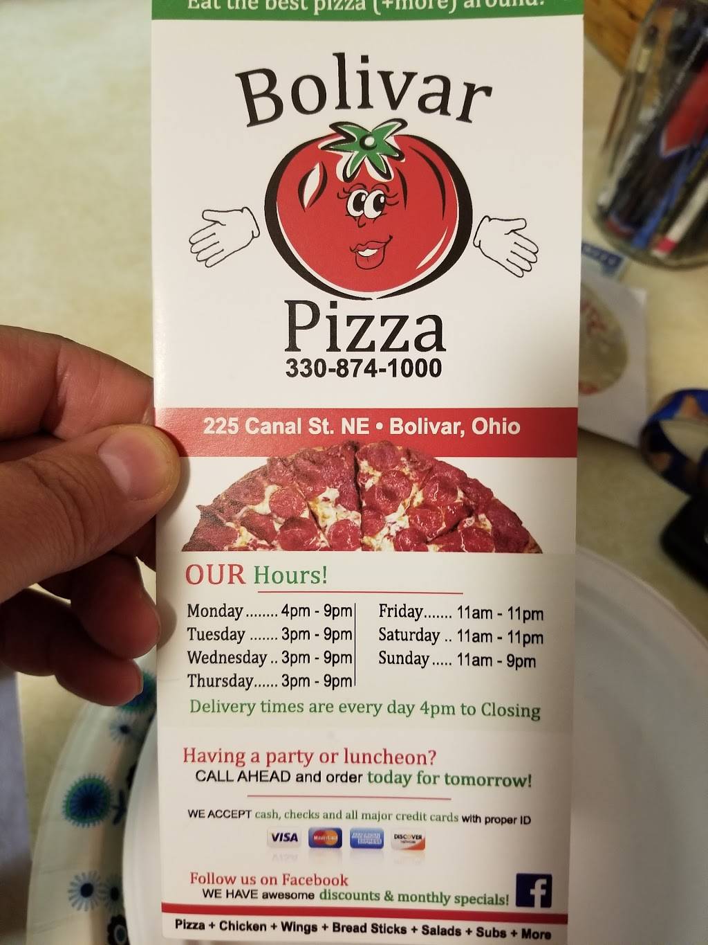 Bolivar Pizza, INC | restaurant | 225 Canal St, Bolivar, OH 44612, USA | 3308741000 OR +1 330-874-1000