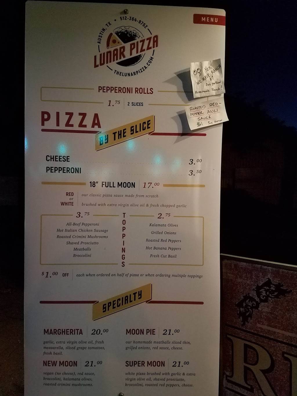 Lunar Pizza | restaurant | 1201 Bastrop Hwy, Austin, TX 78742, USA | 5123649752 OR +1 512-364-9752