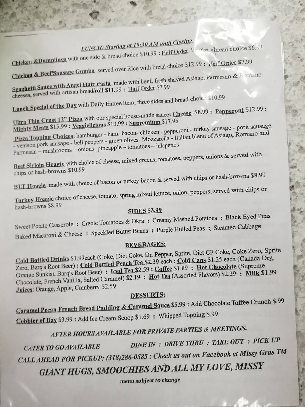 Missy Gras | restaurant | 9464 Mansfield Rd Suite D, Shreveport, LA 71118, USA | 3182860585 OR +1 318-286-0585