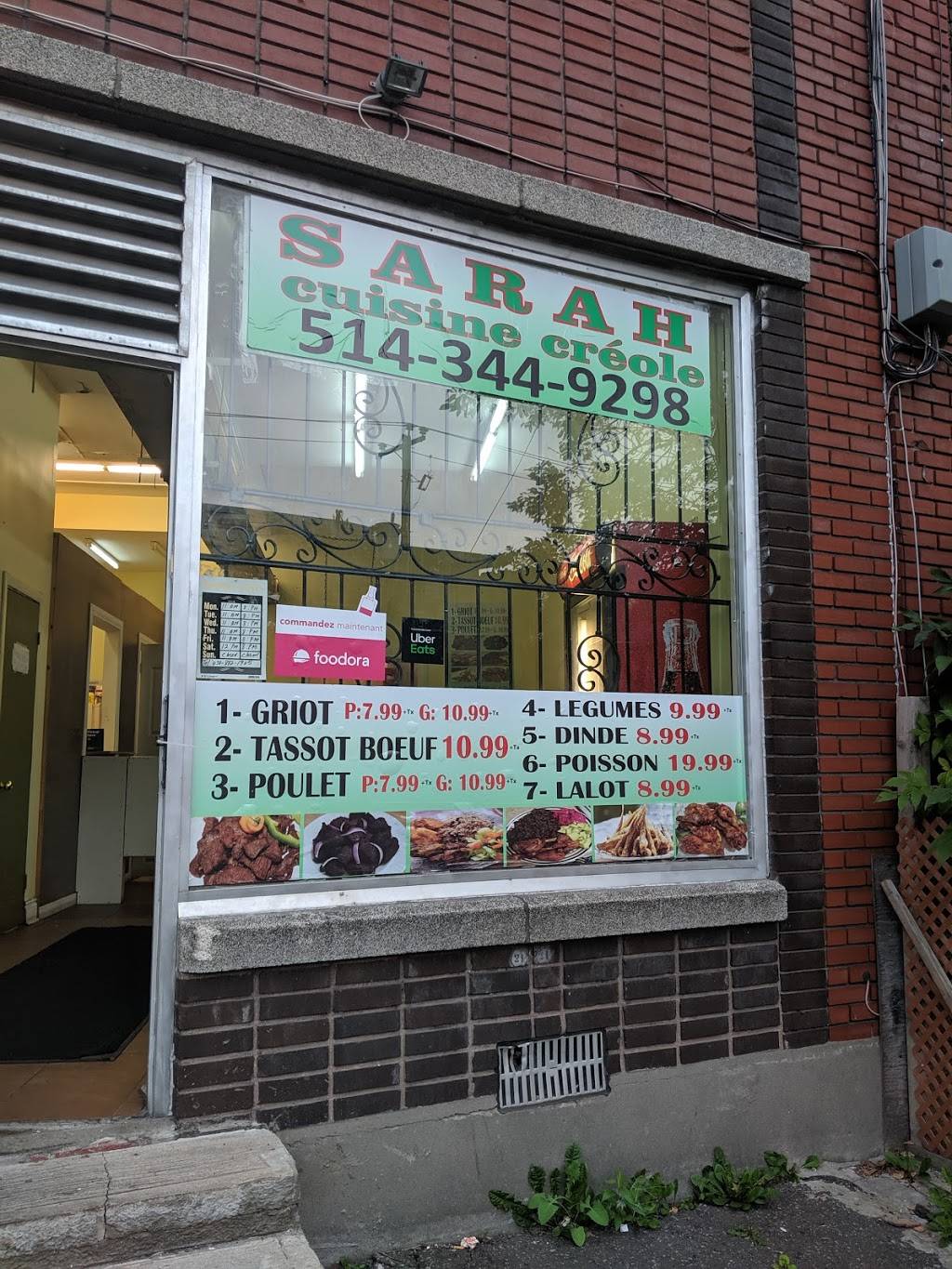 Sarah Cuisine Créole | restaurant | 6914 Av Wilderton, Montréal, QC H3S 2M5, Canada | 4388821905 OR +1 438-882-1905