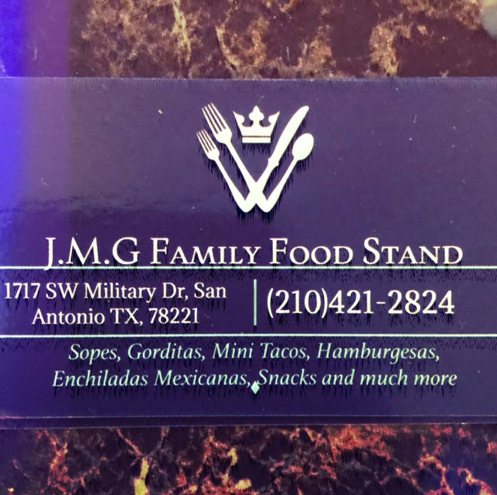 J.M.G Family Food Stand | restaurant | 1717 SW Military Dr #78214, San Antonio, TX 78214, USA | 2104212824 OR +1 210-421-2824