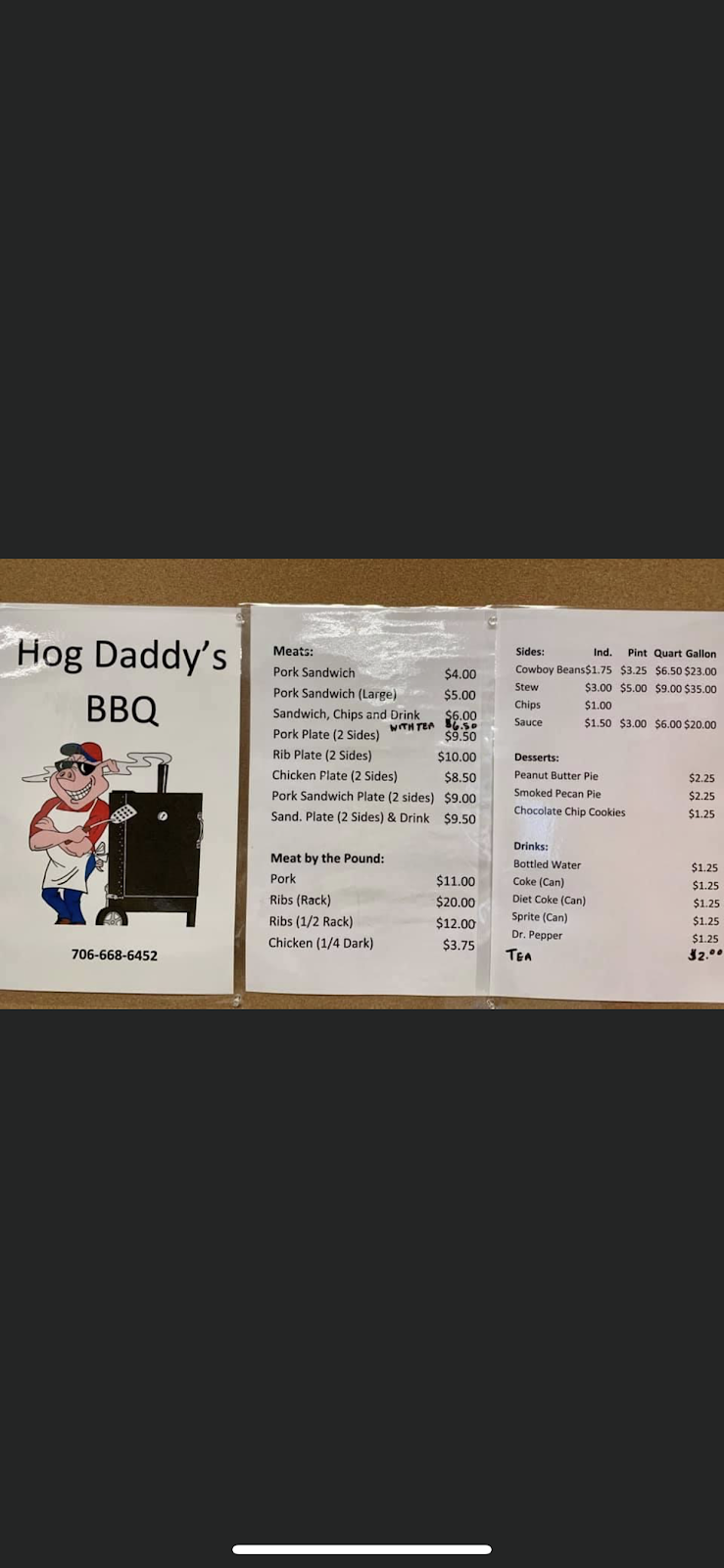 Hog Daddys BBQ | restaurant | 1231 Bartley Rd, LaGrange, GA 30241, USA | 7066686452 OR +1 706-668-6452