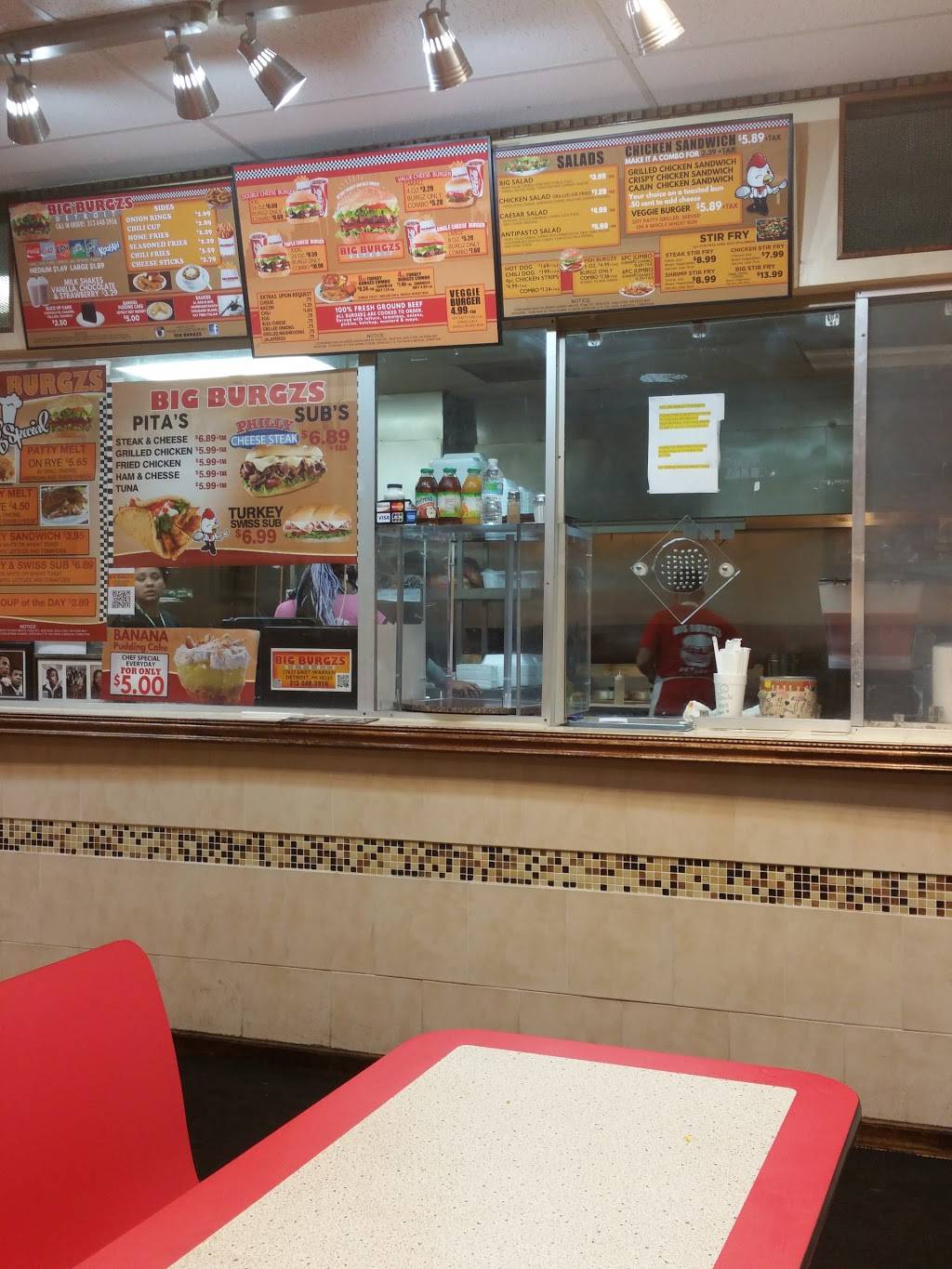 Big Burgzs | restaurant | 17627 E Warren Ave, Detroit, MI 48224, USA | 3136403956 OR +1 313-640-3956