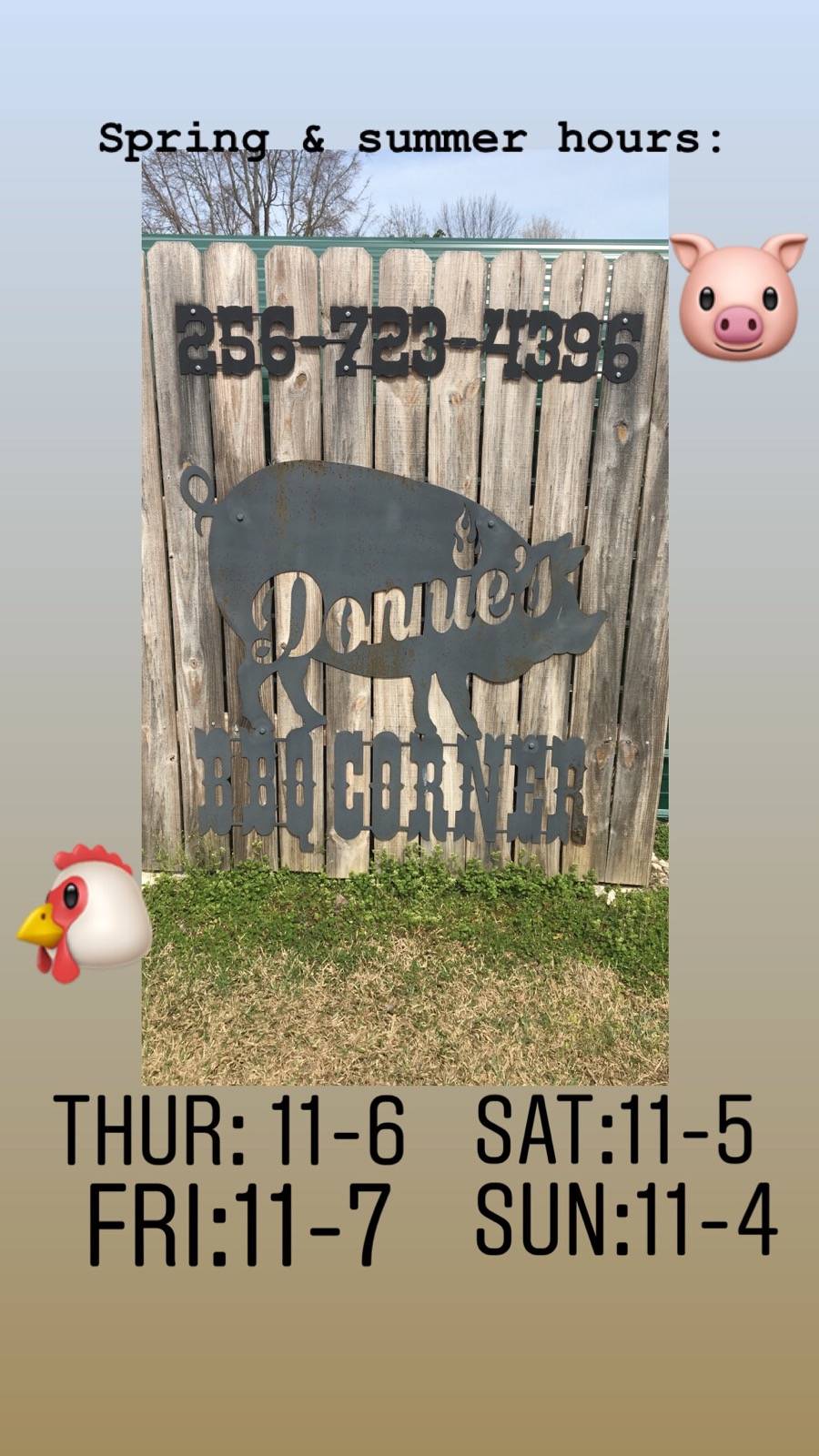 Donnies BBQ Corner | restaurant | 2517 Oak Grove Rd, New Hope, AL 35760, USA | 2567234396 OR +1 256-723-4396