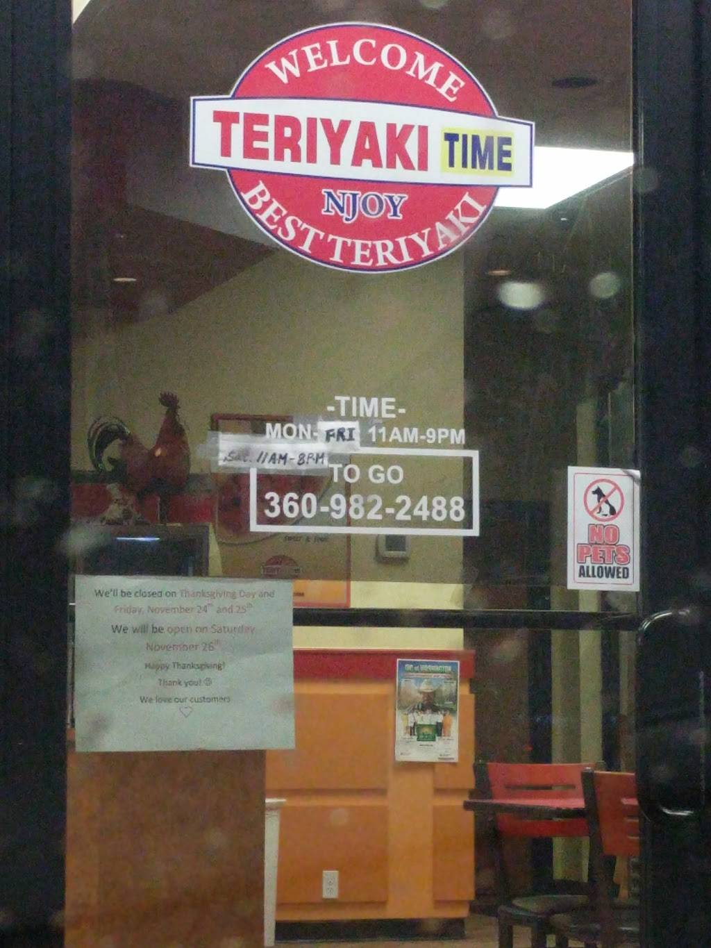 Teriyaki Time | restaurant | 3729 E College Way, Mt Vernon, WA 98273, USA | 3609822488 OR +1 360-982-2488