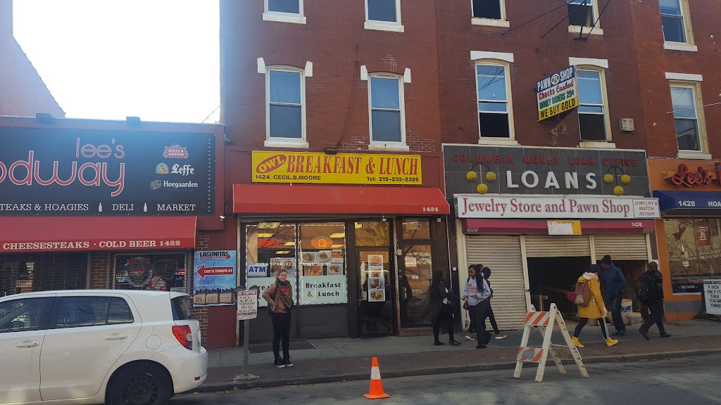 OWL Breakfast & Lunch | cafe | 1424 Cecil B. Moore Ave, Philadelphia, PA 19121, USA | 2152322326 OR +1 215-232-2326