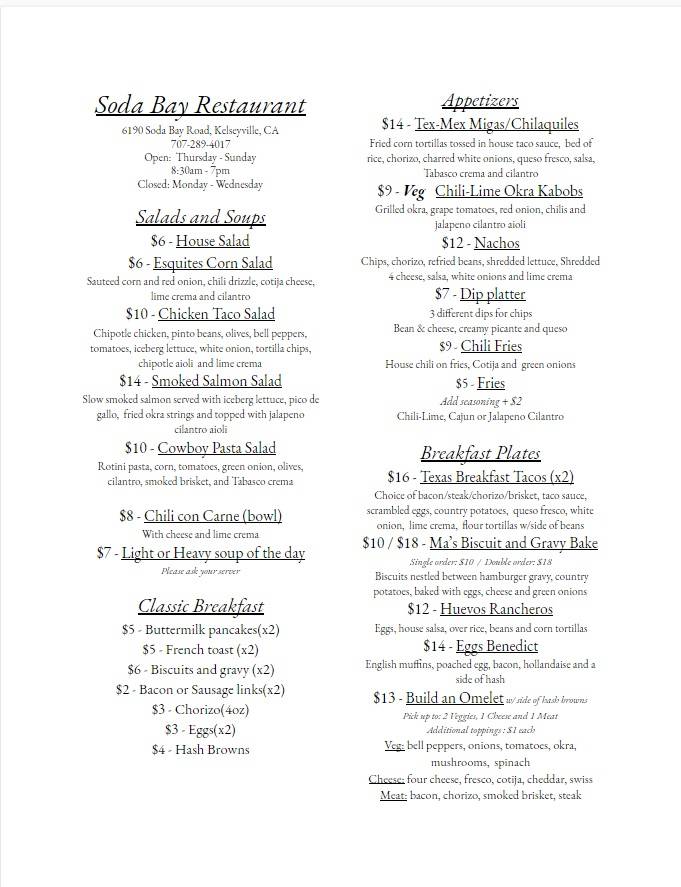 Soda Bay Restaurant | restaurant | 6190 Soda Bay Rd, Kelseyville, CA 95451, USA | 7072894017 OR +1 707-289-4017