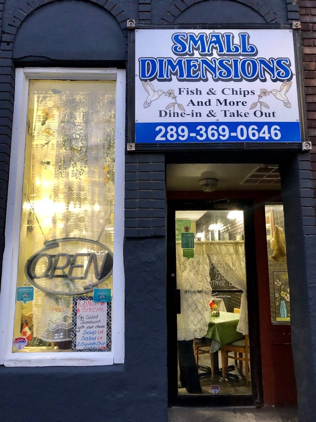 Small Dimensions | restaurant | Chestnut St, Dunnville, ON N1A 2H2, Canada | 2893690646 OR +1 289-369-0646