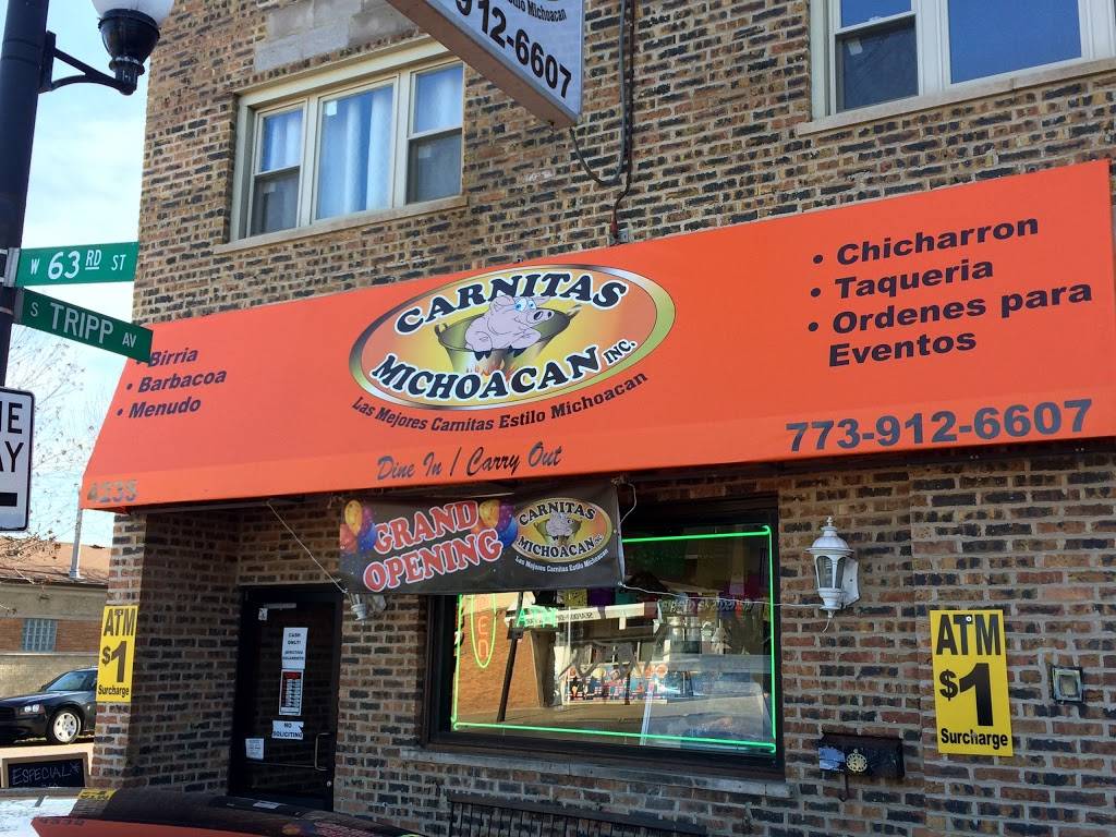 Carnitas Michoacan INC. | restaurant | 4235 W 63rd St, Chicago, IL 60629, USA | 7739126607 OR +1 773-912-6607