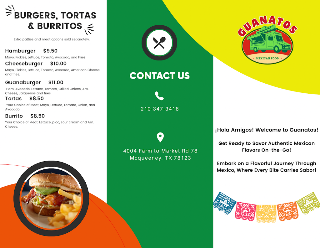 Guanatos Mexican Food | restaurant | 4004 Farm-To-Market Rd 78 Unit 2, McQueeney, TX 78123, USA | 2103473418 OR +1 210-347-3418