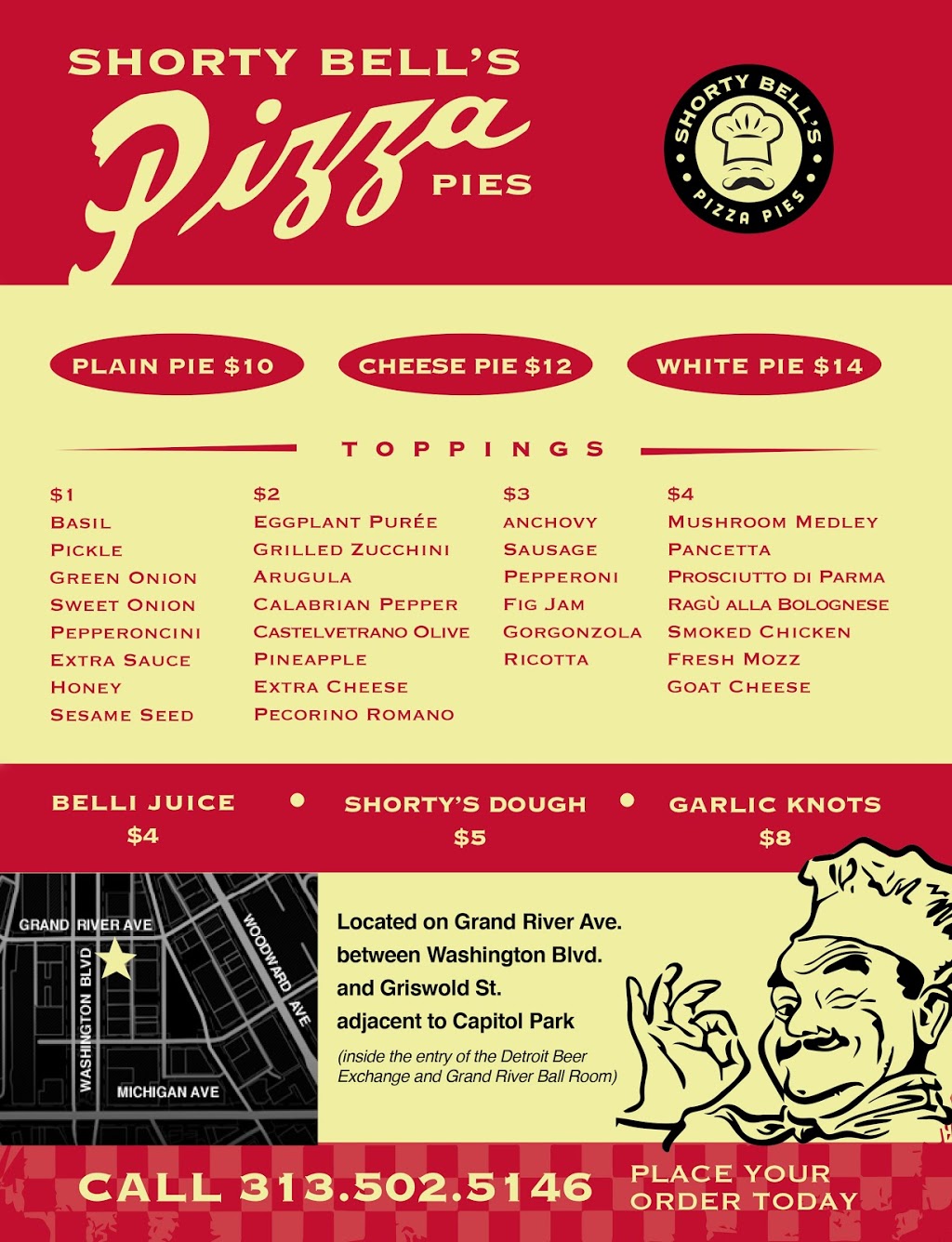 Shorty Bells | meal takeaway | 1260 Washington Blvd, Detroit, MI 48226, USA | 3135025146 OR +1 313-502-5146