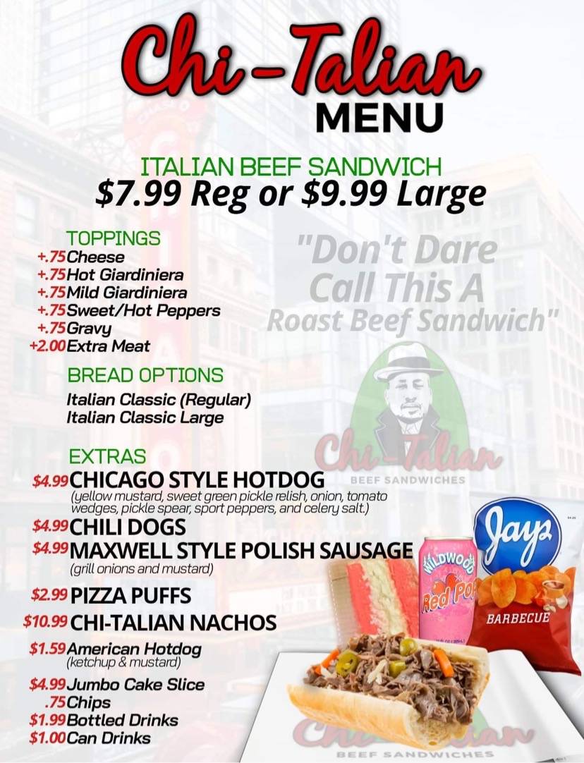 Chi-Talian Beef Sandwiches Orl | restaurant | 18 N Dollins Ave, Orlando, FL 32805, USA | 4045586214 OR +1 404-558-6214