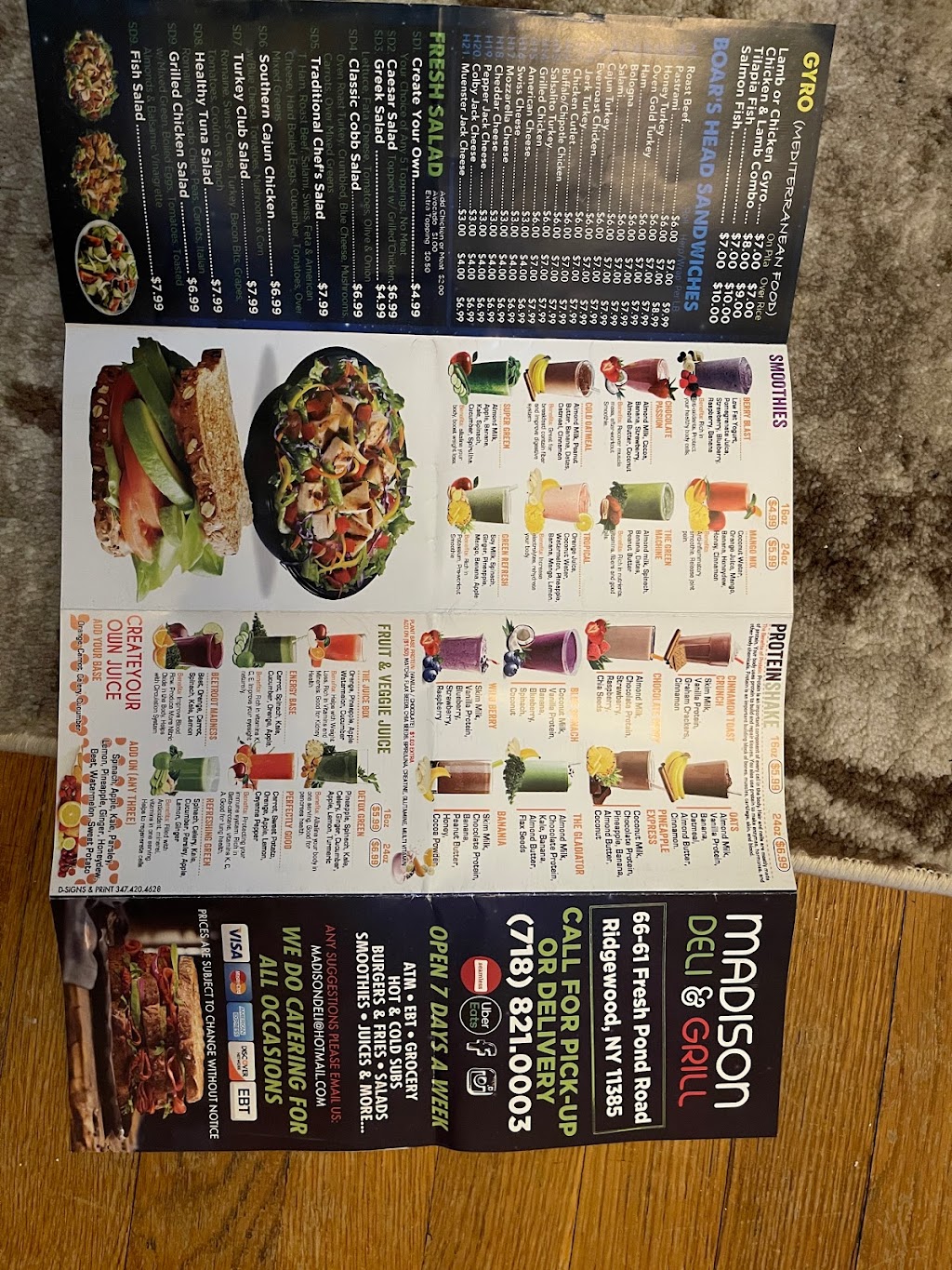 Madison Deli & Grill | restaurant | 6661 Fresh Pond Rd, Flushing, NY 11385, USA | 7188210003 OR +1 718-821-0003