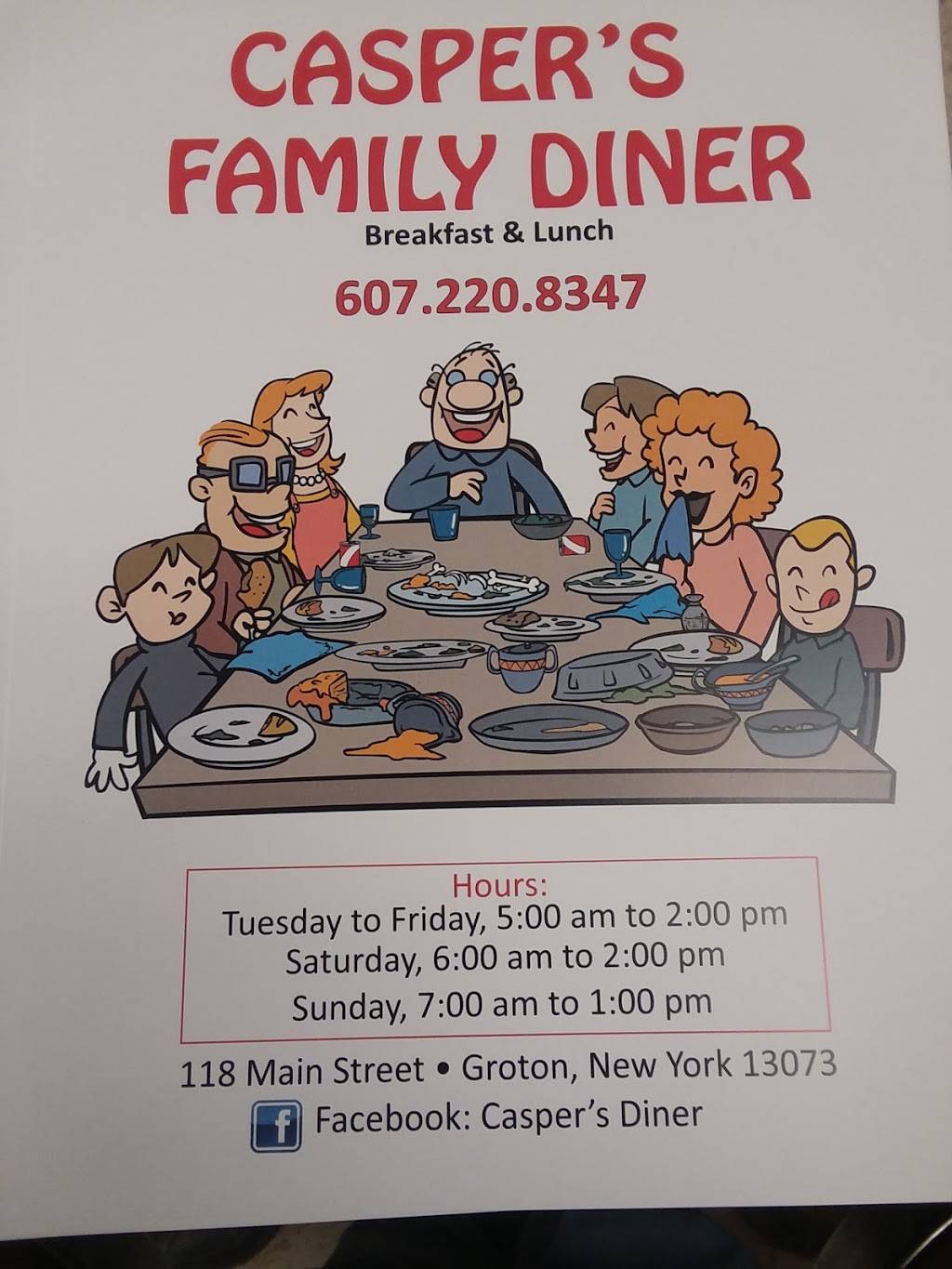 Caspers | restaurant | 1132, 118 Main St, Groton, NY 13073, USA | 6072208347 OR +1 607-220-8347