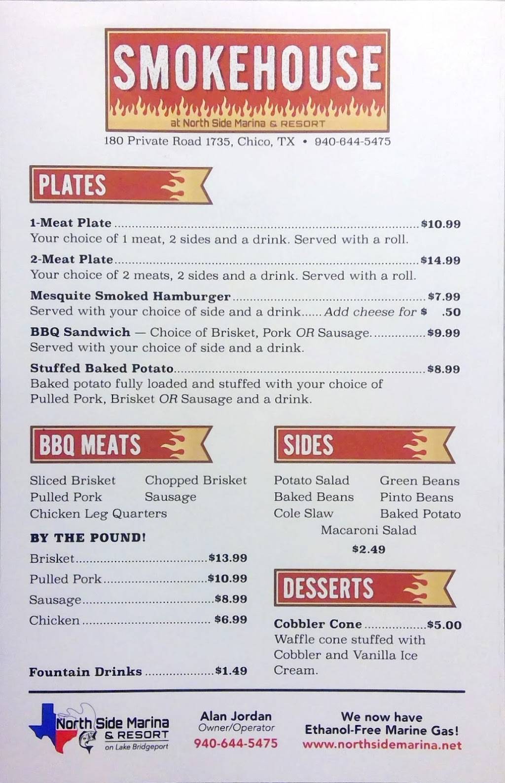 Smokehouse at North Side Marina | restaurant | 179 Private Rd 1735, Chico, TX 76431, USA | 9406445475 OR +1 940-644-5475