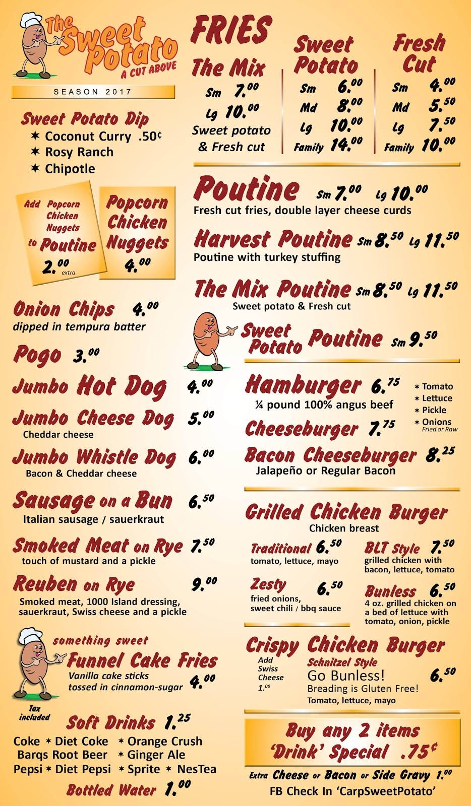 The Sweet Potato | restaurant | 405 Donald B. Munro Dr, Carp, ON K0A 1L0, Canada | 6138391773 OR +1 613-839-1773