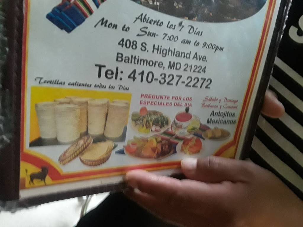 Cinco De Mayo Taqueria | restaurant | 408 S Highland Ave, Baltimore, MD 21224, USA | 4103272272 OR +1 410-327-2272