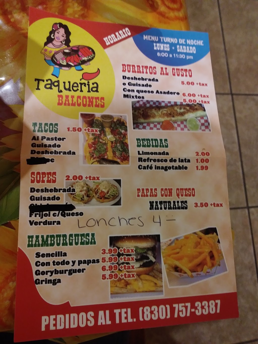 Taqueria Balcones | restaurant | 419 Balcones Blvd, Eagle Pass, TX 78852, USA | 8307573387 OR +1 830-757-3387
