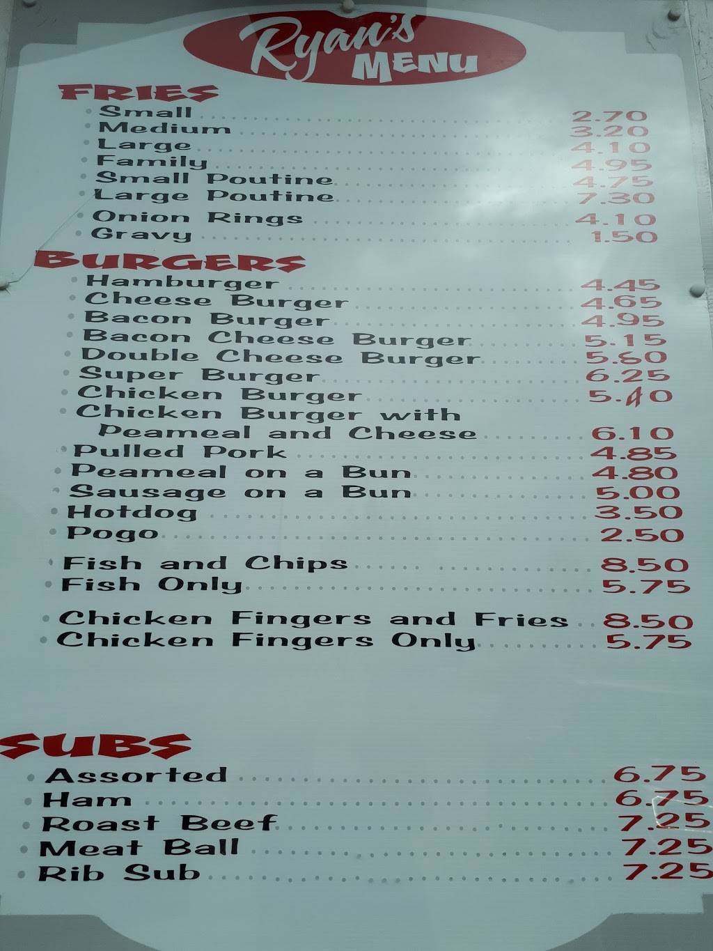 Ryans Charbroiled Burgers & Pizzas | restaurant | 6730 ON-highway 35, Coboconk, ON K0M 1K0, Canada | 7054541424 OR +1 705-454-1424