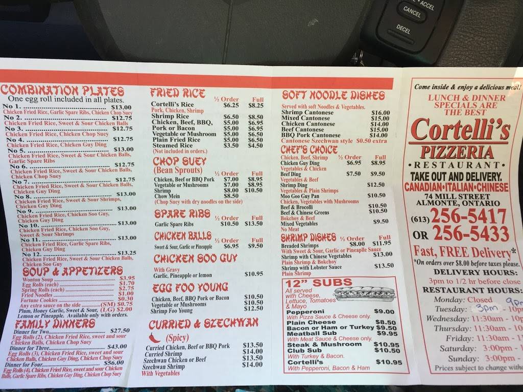 Cortellis Pizzeria | restaurant | 74 Mill St, Almonte, ON K0A 1A0, Canada | 6132565417 OR +1 613-256-5417