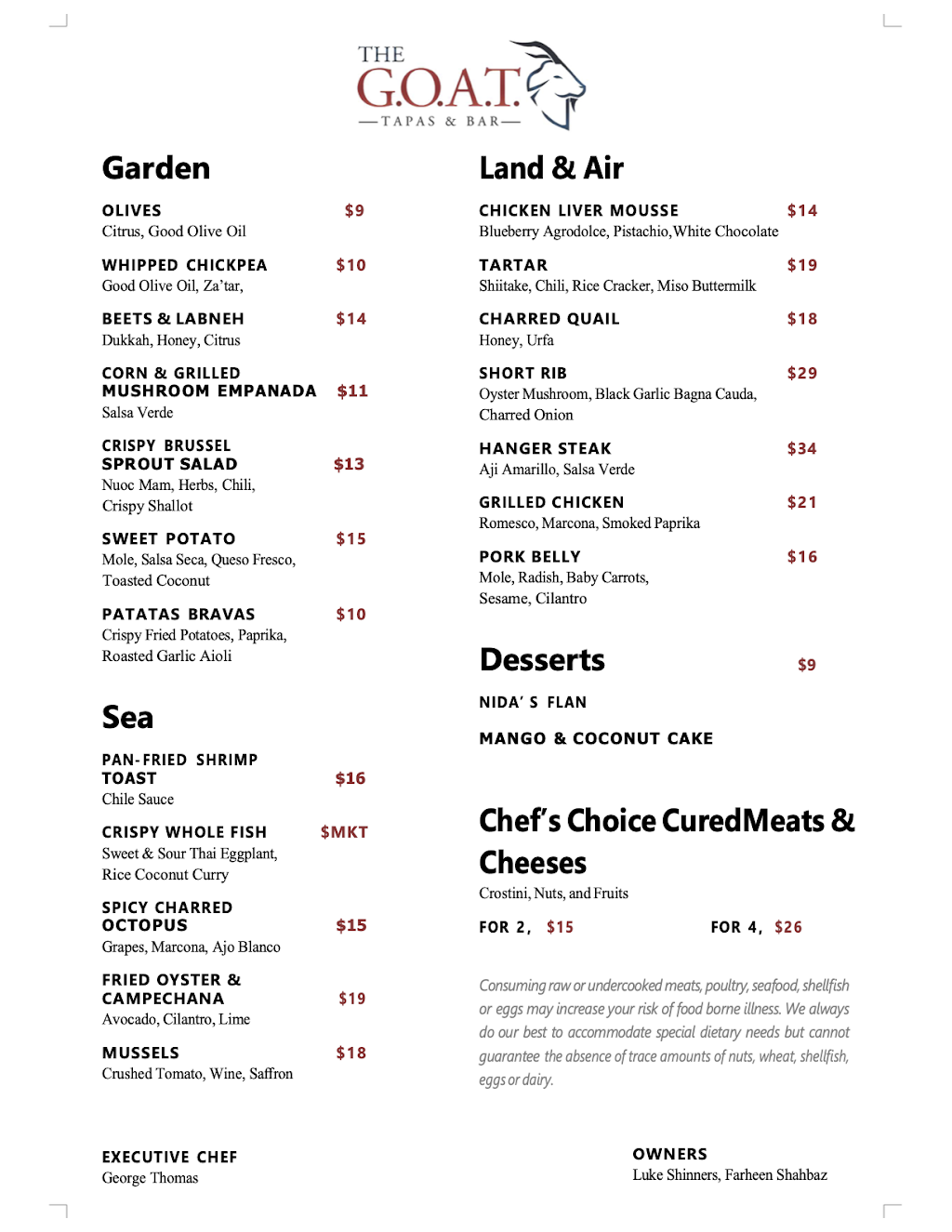 The Goat - Tapas and Bar | restaurant | 311 3rd St N #107, Jacksonville Beach, FL 32250, USA | 9047463130 OR +1 904-746-3130