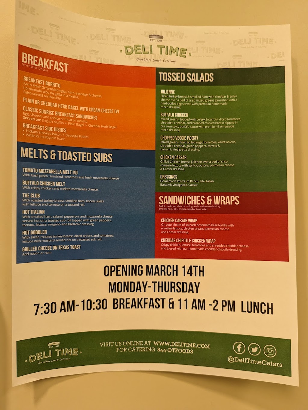 Deli Time | restaurant | 1 Pierce Pl, Itasca, IL 60143, USA | 8475178463 OR +1 847-517-8463