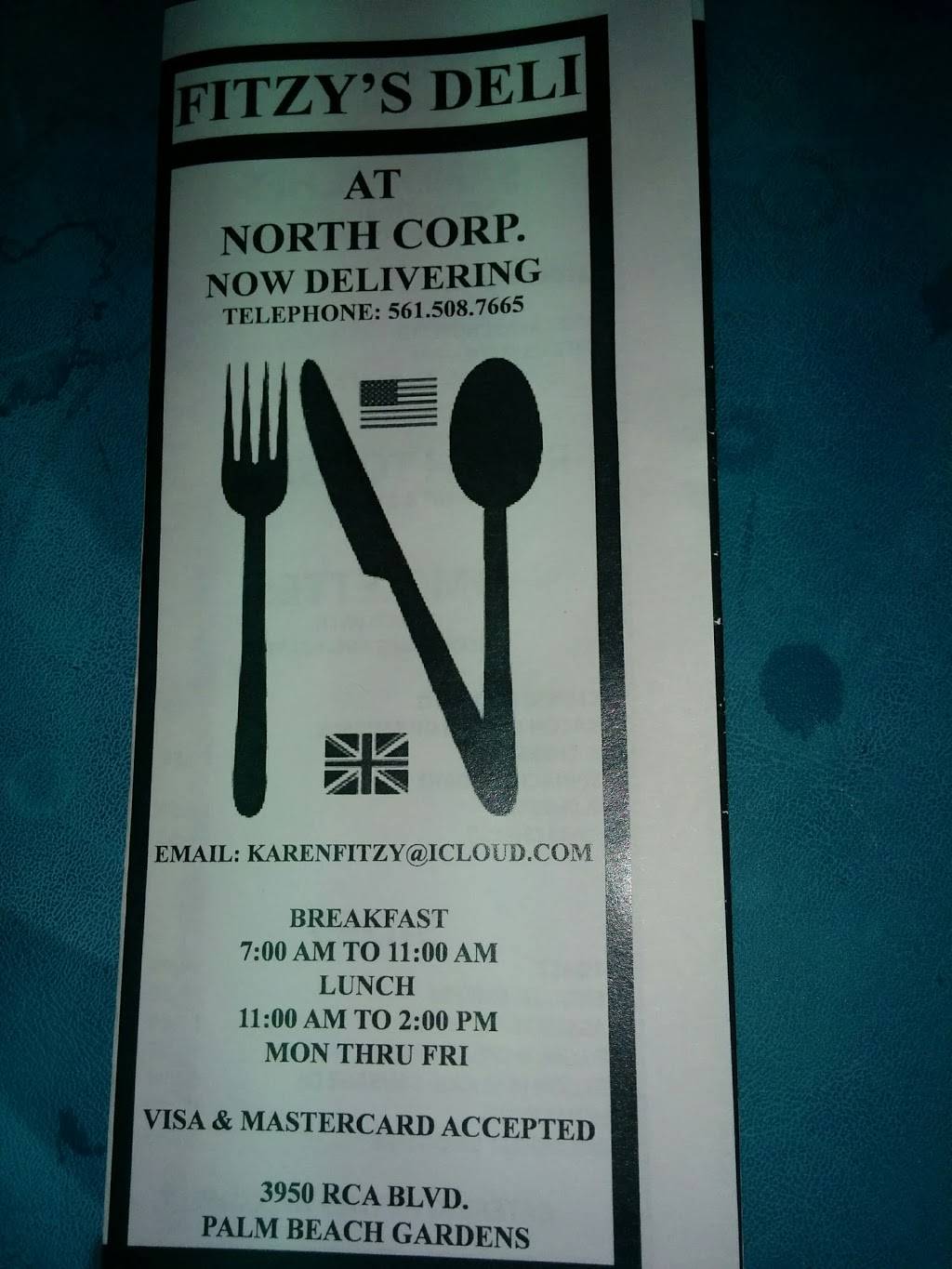 Fitzys Deli | restaurant | 3950 RCA Blvd Suite 5004, Palm Beach Gardens, FL 33410, USA | 5615087665 OR +1 561-508-7665