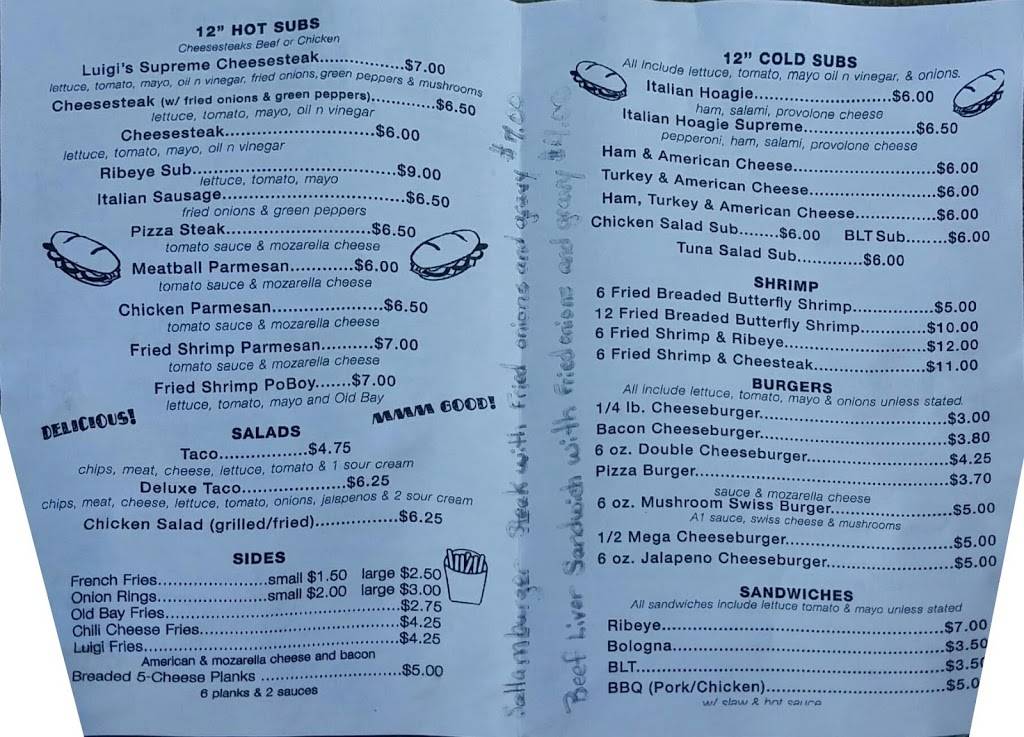 Luigis Place | restaurant | 1104 W Virginia Ave, Crewe, VA 23930, USA | 4346459555 OR +1 434-645-9555