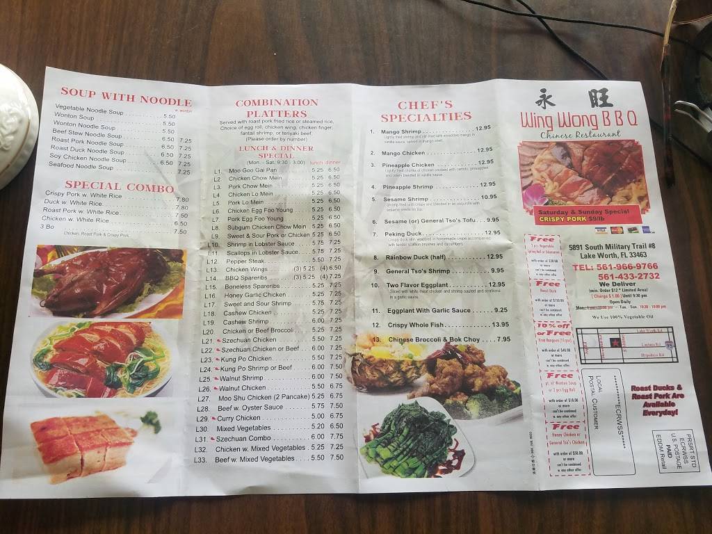 Wing Wong Inc | restaurant | 5891 S Military Trail, Lake Worth, FL 33463, USA | 5614332732 OR +1 561-433-2732