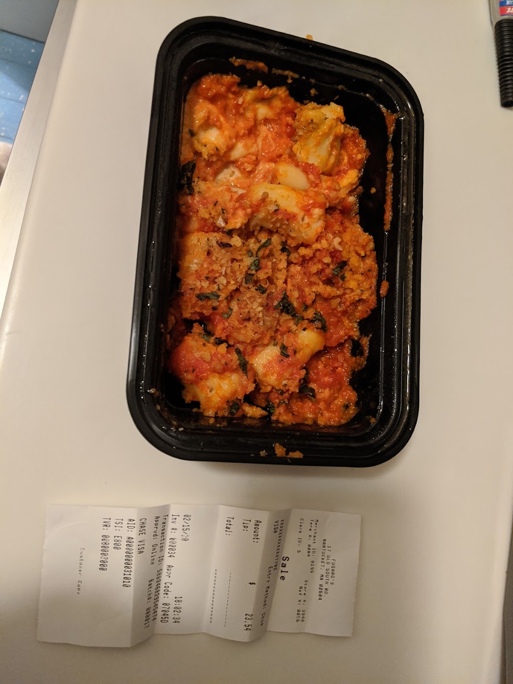 Fusaros Homemade Italian | restaurant | 17 Old South Rd, Nantucket, MA 02554, USA | 5082284100 OR +1 508-228-4100