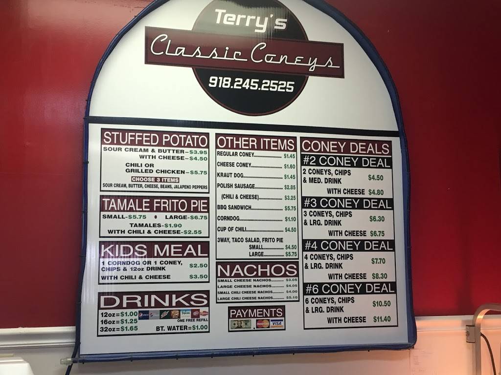 Terrys Classic Coneys | restaurant | 1 W 41st St C, Sand Springs, OK 74063, USA | 9182452525 OR +1 918-245-2525