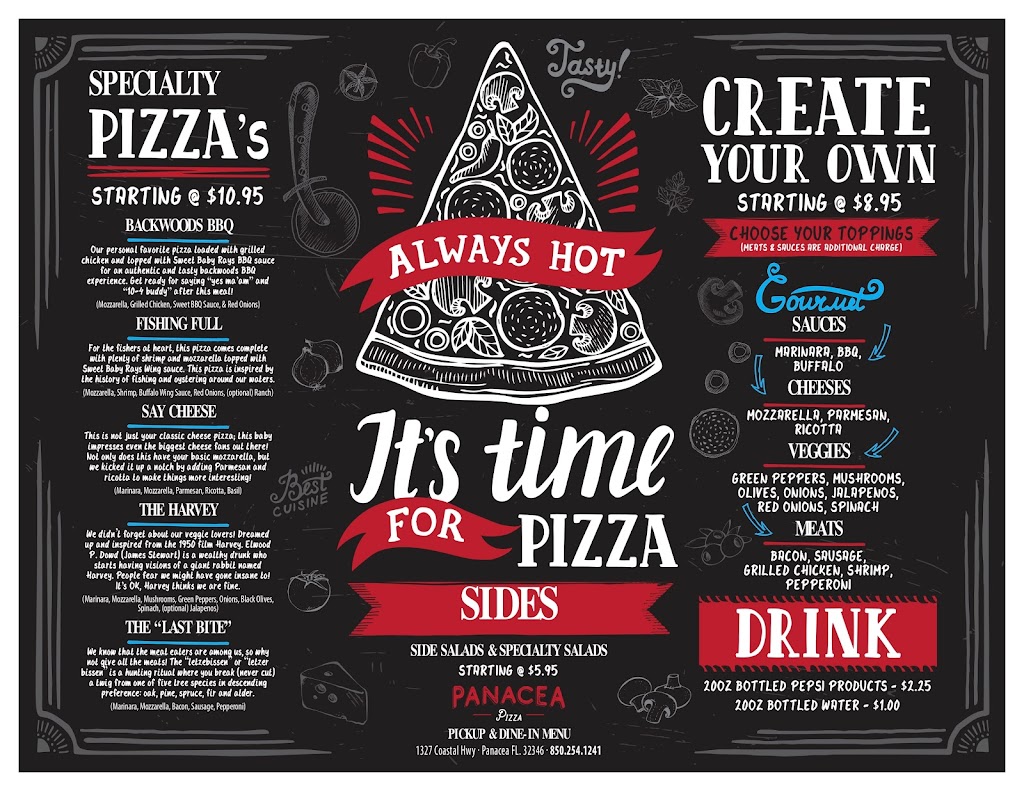 Panacea Pizza | restaurant | 1327 Coastal Hwy, Panacea, FL 32346, USA | 8502541241 OR +1 850-254-1241