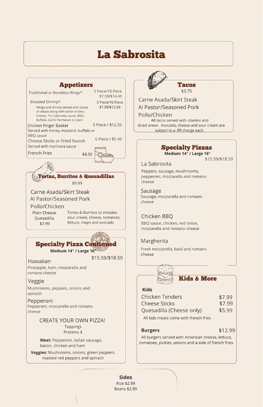 La Sabrosita | restaurant | 5131 W Fullerton Ave, Chicago, IL 60639, USA | 8722363547 OR +1 872-236-3547