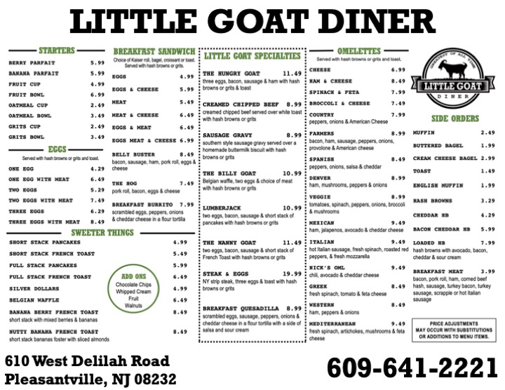 Little Goat Diner | restaurant | 610 W Delilah Rd, Pleasantville, NJ 08232, USA | 6096412221 OR +1 609-641-2221