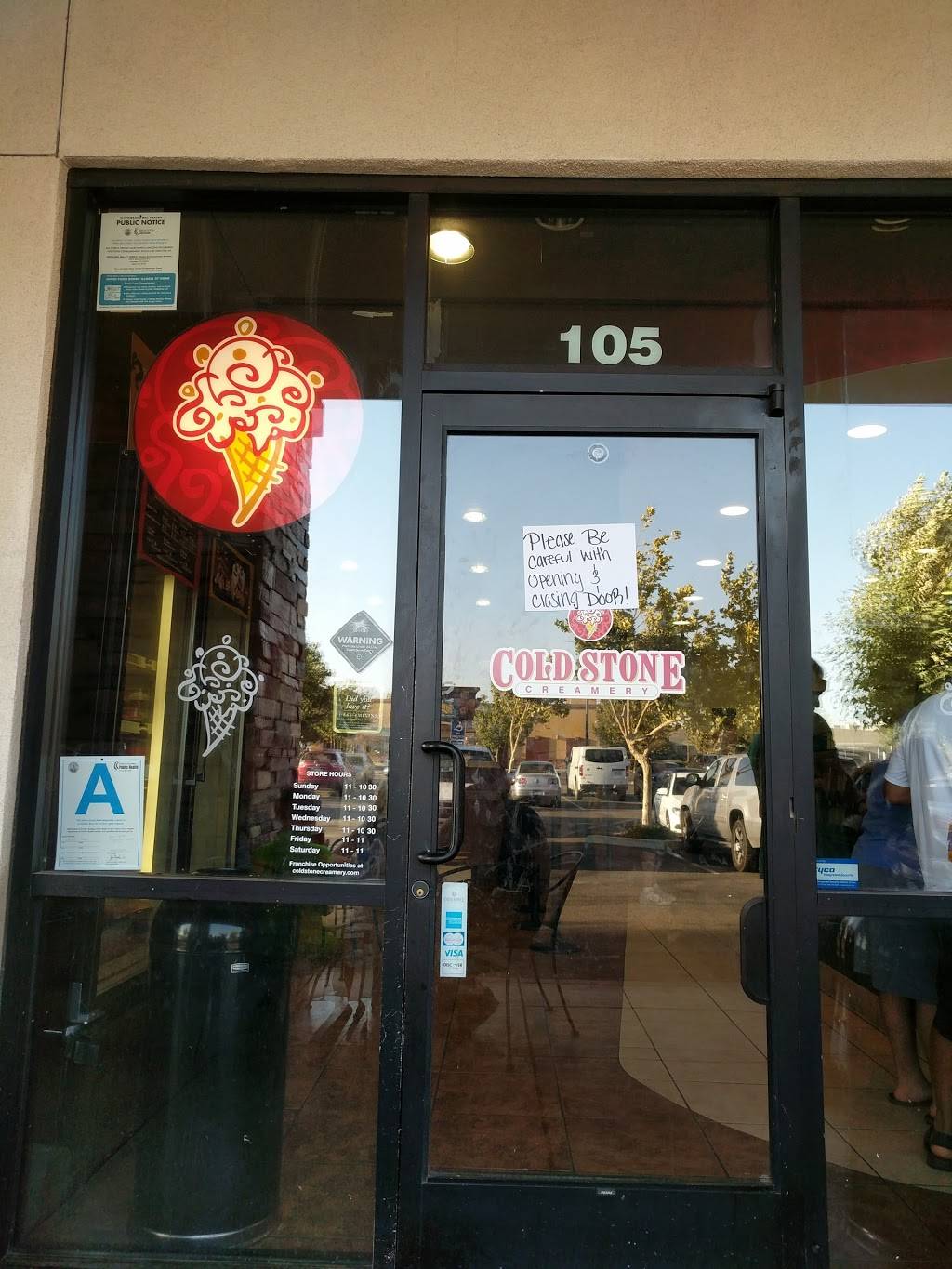 Cold Stone Creamery | bakery | 43440 10th St W, Lancaster, CA 93534, USA | 6617264661 OR +1 661-726-4661