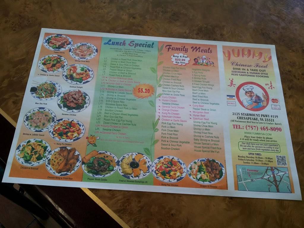 Yummy Chinese Restaurant | restaurant | 2125 Starmount Pkwy, Chesapeake, VA 23321, USA | 7574658090 OR +1 757-465-8090
