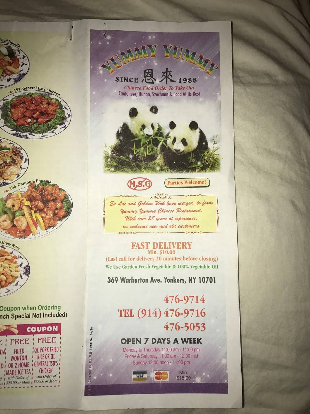 Yummy Yummy | restaurant | 369 Warburton Ave, Yonkers, NY 10701, USA | 9144769714 OR +1 914-476-9714