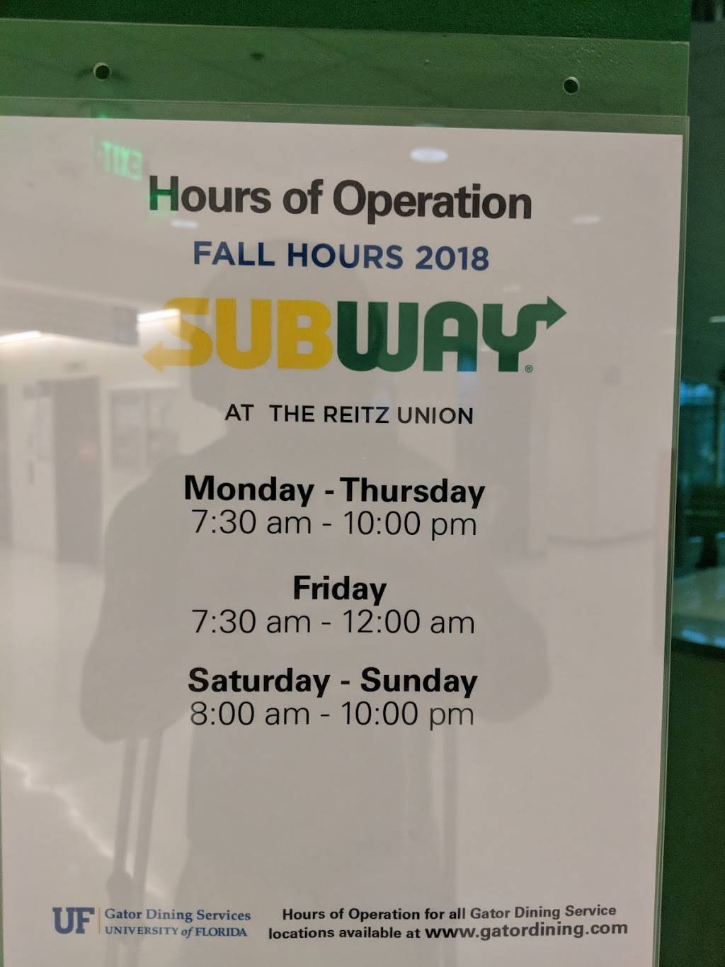 Subway Restaurants | restaurant | Reitz Student Center, Reitz Union Drive, Gainesville, FL 32603, USA | 3522730588 OR +1 352-273-0588