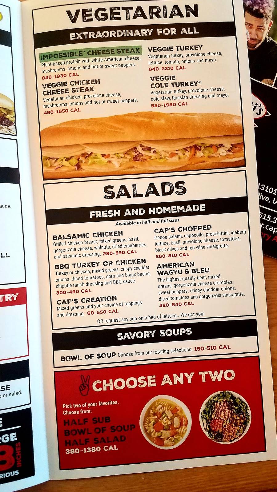 Capriottis Sandwich Shop | restaurant | 13101 University Ave, Clive, IA 50325, USA | 5153169444 OR +1 515-316-9444