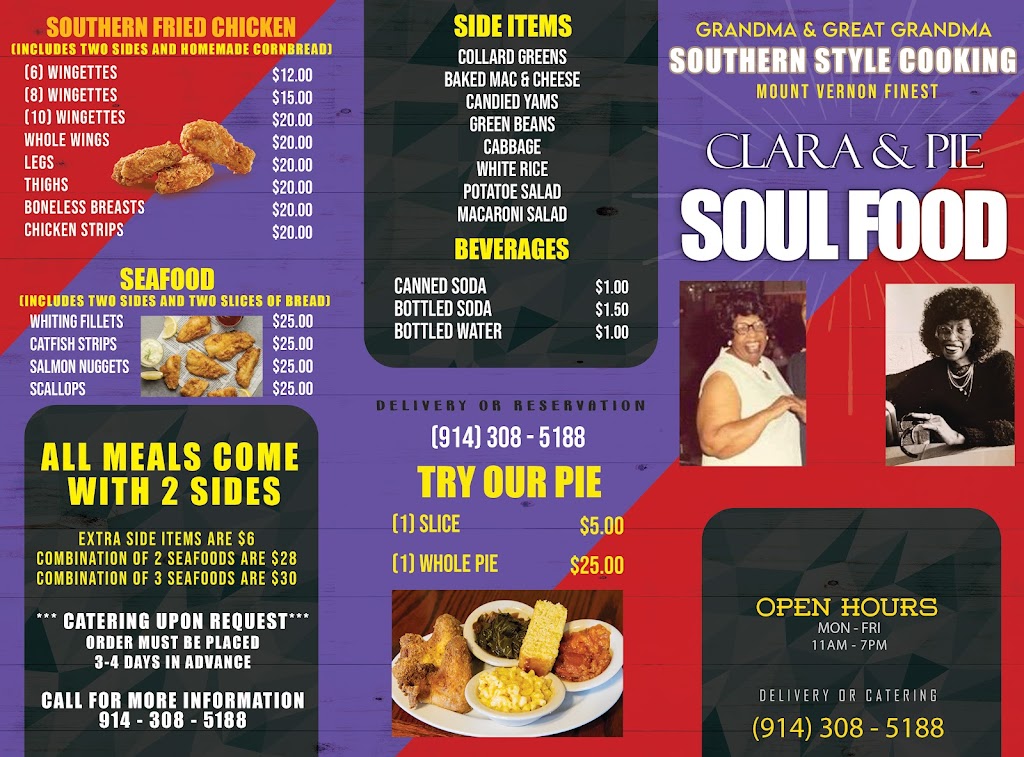 Clara&Pies Soul Food Inc. | restaurant | 167 Woodworth Ave, Yonkers, NY 10701, USA | 9144570922 OR +1 914-457-0922