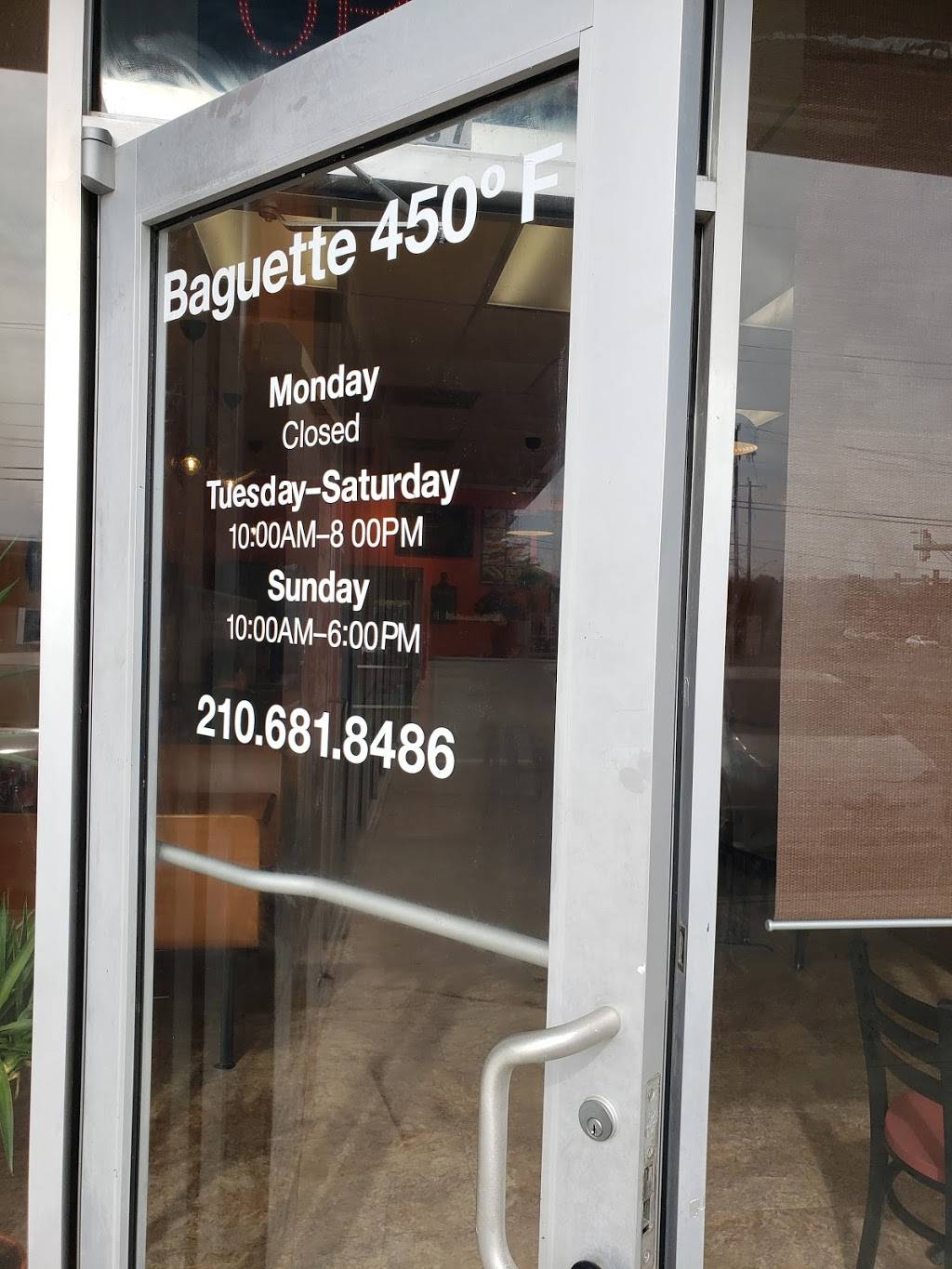 Baguette 450°F | restaurant | 8923 Culebra Rd, San Antonio, TX 78251, USA | 2106818486 OR +1 210-681-8486