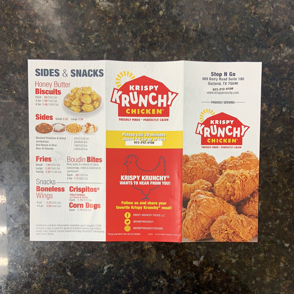 Stop N Go | restaurant | 609 Dairy Rd Suite 100, Garland, TX 75040, USA | 9722124150 OR +1 972-212-4150