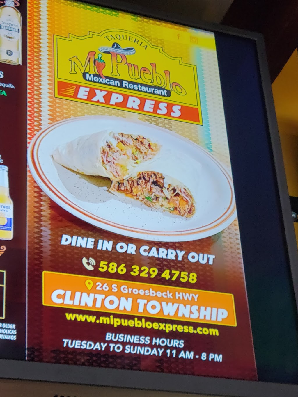 Mi Pueblo Express | restaurant | 26 S Groesbeck Hwy, Clinton Twp, MI 48036, USA | 5863294758 OR +1 586-329-4758