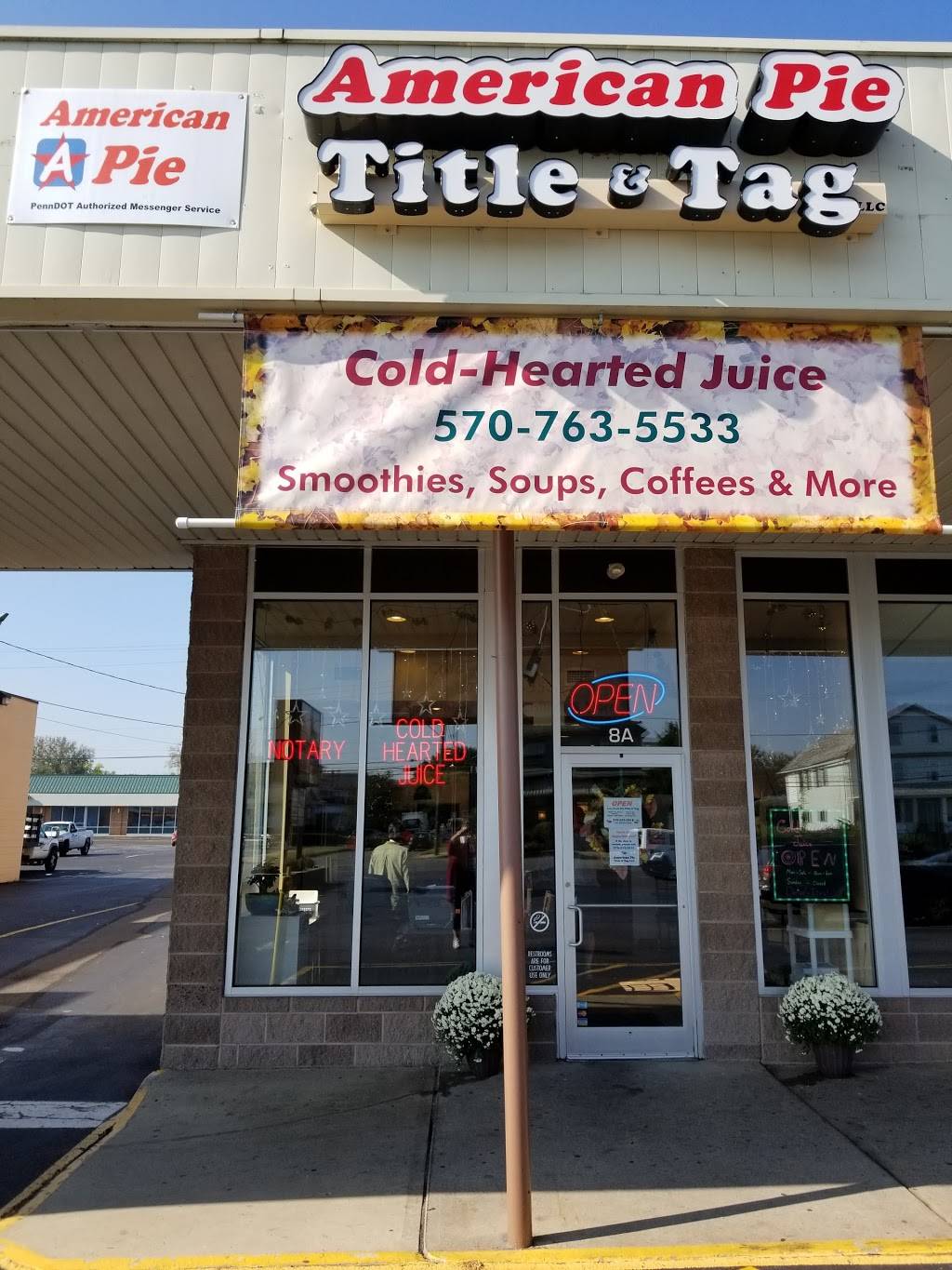 Cold-Hearted Juice LLC | cafe | 8A Gateway Shopping Center, Edwardsville, PA 18704, USA | 5707635533 OR +1 570-763-5533