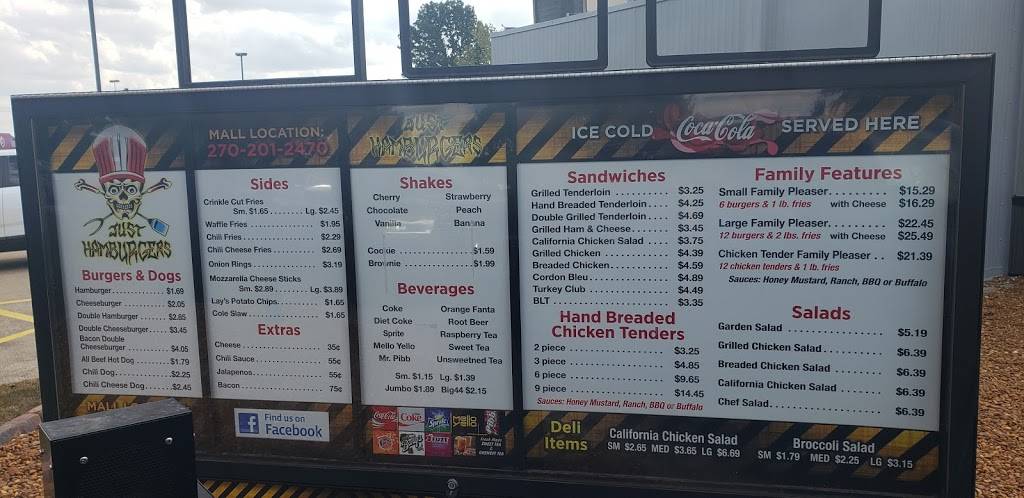 Just Hambugers | restaurant | 3526 James Sanders Blvd, Paducah, KY 42001, USA | 2702012470 OR +1 270-201-2470