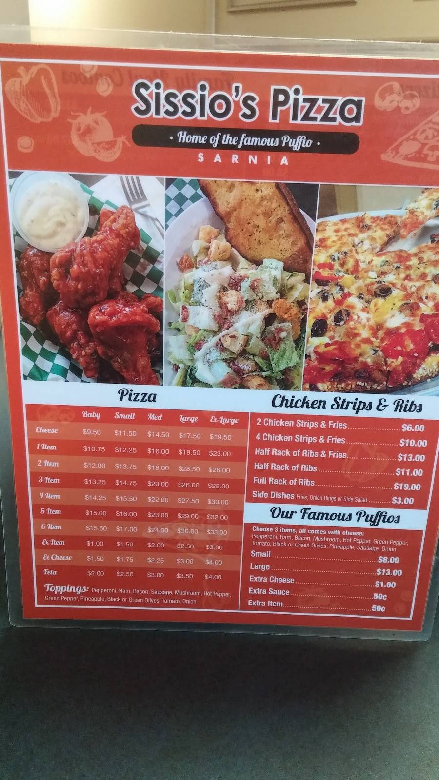 Sissios Pizza | restaurant | 869 Exmouth St, Sarnia, ON N7T 5R3, Canada | 5193373711 OR +1 519-337-3711