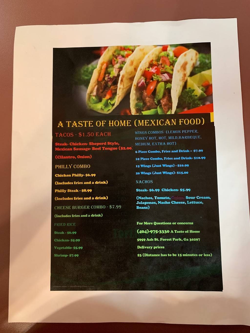 A Taste Of Home | restaurant | 5959 Ash St #3076, Forest Park, GA 30297, USA | 4049753330 OR +1 404-975-3330